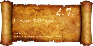 Licker Tímea névjegykártya
